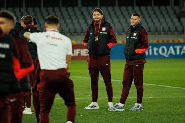 Przemyslaw Wisniewski ve Jakub Piotrowski, 2026 Dünya Kupası 'nda Litvanya ve Polonya milli takımları arasında oynanan Avrupa ön eleme maçında görüldü (Maciej Rogowski / Ball Raw Images)