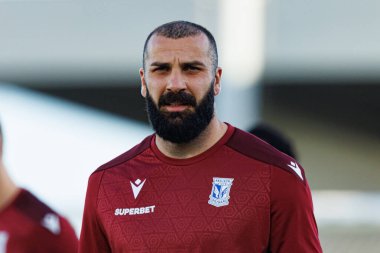 Mikael Ishak, UEFA Konferans Ligi öncesinde Lincoln Red Imps (Maciej Rogowski / Ball Raw Images) maçında Lech Poznan 'ın resmi basın toplantısı ve antrenmanı sırasında görüldü.)
