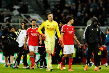 Anatoliy Trubin, Newcastle United FC ve SL Benfica (Maciej Rogowski / Ball Raw Images) arasında Şampiyonlar Ligi faz oyunu sırasında görüldü)