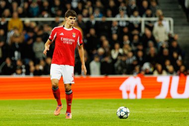Antonio Silva, Newcastle United FC ve SL Benfica (Maciej Rogowski / Ball Raw Images) arasındaki Şampiyonlar Ligi faz maçında görüldü.)