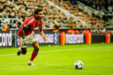 Richard Rios, Newcastle United FC ve SL Benfica (Maciej Rogowski / Ball Raw Images) arasındaki Şampiyonlar Ligi faz maçında görüldü.)