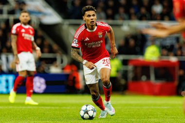 Richard Rios, Newcastle United FC ve SL Benfica (Maciej Rogowski / Ball Raw Images) arasındaki Şampiyonlar Ligi faz maçında görüldü.)