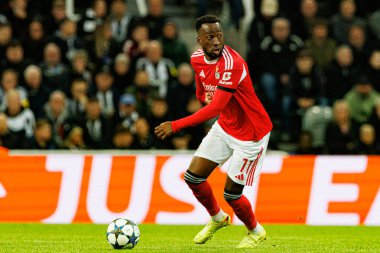 Dodi Lukebakio, Newcastle United FC ile SL Benfica (Maciej Rogowski / Ball Raw Images) arasındaki Şampiyonlar Ligi faz maçında görüldü.)