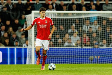 Antonio Silva, Newcastle United FC ve SL Benfica (Maciej Rogowski / Ball Raw Images) arasındaki Şampiyonlar Ligi faz maçında görüldü.)