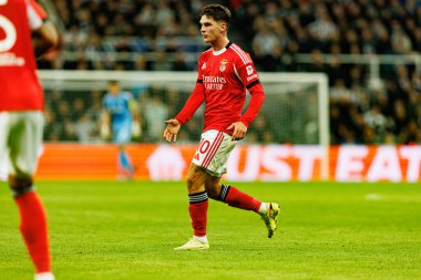 Georgiy Sudakov, Newcastle United ve SL Benfica (Maciej Rogowski / Ball Raw Images) arasında Şampiyonlar Ligi faz maçında görüldü)