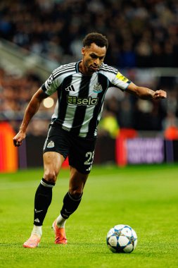Jacob Murphy, Newcastle United FC ve SL Benfica (Maciej Rogowski / Ball Raw Images) arasındaki Şampiyonlar Ligi faz maçında görüldü.)
