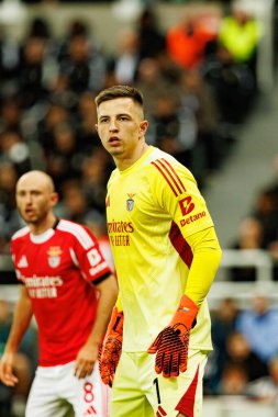 Anatoliy Trubin, Newcastle United FC ve SL Benfica (Maciej Rogowski / Ball Raw Images) arasında Şampiyonlar Ligi faz oyunu sırasında görüldü)