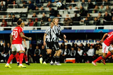 Nick Woltemade, Newcastle United FC ve SL Benfica (Maciej Rogowski / Ball Raw Images) arasında Şampiyonlar Ligi faz maçında görüldü.)