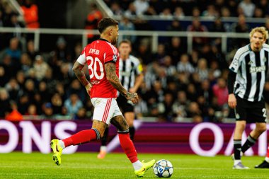 Nicolas Otamendi, Newcastle United FC ile SL Benfica (Maciej Rogowski / Ball Raw Images) arasındaki Şampiyonlar Ligi faz maçında görüldü.)