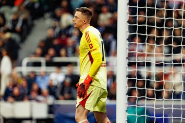 Anatoliy Trubin, Newcastle United FC ve SL Benfica (Maciej Rogowski / Ball Raw Images) arasında Şampiyonlar Ligi faz oyunu sırasında görüldü)
