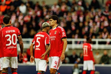 Antonio Silva, Newcastle United FC ve SL Benfica (Maciej Rogowski / Ball Raw Images) arasındaki Şampiyonlar Ligi faz maçında görüldü.)