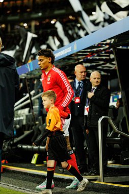 Richard Rios, Newcastle United FC ve SL Benfica (Maciej Rogowski / Ball Raw Images) arasındaki Şampiyonlar Ligi faz maçında görüldü.)