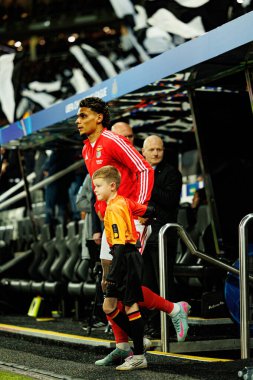Richard Rios, Newcastle United FC ve SL Benfica (Maciej Rogowski / Ball Raw Images) arasındaki Şampiyonlar Ligi faz maçında görüldü.)