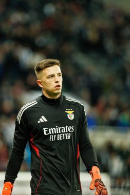 Anatoliy Trubin, Newcastle United FC ve SL Benfica (Maciej Rogowski / Ball Raw Images) arasında Şampiyonlar Ligi faz oyunu sırasında görüldü)