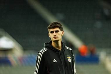 Antonio Silva, Newcastle United FC ve SL Benfica (Maciej Rogowski / Ball Raw Images) arasındaki Şampiyonlar Ligi faz maçında görüldü.)