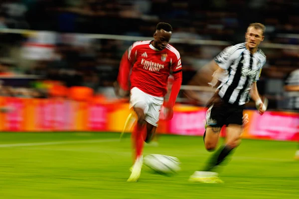 Dodi Lukebakio, Newcastle United FC ile SL Benfica (Maciej Rogowski / Ball Raw Images) arasındaki Şampiyonlar Ligi faz maçında görüldü.)