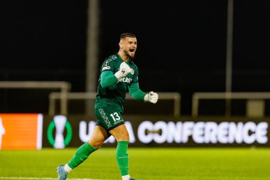 Jaylan Hankins UEFA Konferans Ligi faz maçında Lincoln Red Imps ve Lech Poznan (Maciej Rogowski / Ball Raw Images) takımları arasında görüldü)