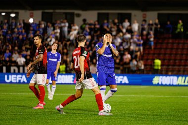 Luis Palma, Lincoln Red Imps ve Lech Poznan (Maciej Rogowski / Ball Raw Images) takımları arasında oynanan UEFA Konferans Ligi faz oyunu sırasında görüldü)