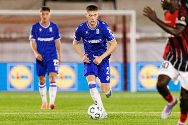 Gisli Thordarson, Lincoln Red Imps ve Lech Poznan (Maciej Rogowski / Ball Raw Images) takımları arasında oynanan UEFA Konferans Ligi faz maçında görüldü)