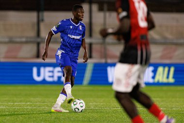 Timothy Ouma, Lincoln Red Imps ve Lech Poznan (Maciej Rogowski / Ball Raw Images) takımları arasında oynanan UEFA Konferans Ligi faz oyunu sırasında görüldü)