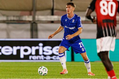 Wojciech Monka, Lincoln Red Imps ve Lech Poznan (Maciej Rogowski / Ball Raw Images) takımları arasında oynanan UEFA Konferans Ligi faz maçında görüldü)