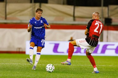 Robert Gumny UEFA Konferans Ligi faz oyunu sırasında Lincoln Red Imps ve Lech Poznan (Maciej Rogowski / Ball Raw Images) takımları arasında görüldü)