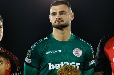 Jaylan Hankins UEFA Konferans Ligi faz maçında Lincoln Red Imps ve Lech Poznan (Maciej Rogowski / Ball Raw Images) takımları arasında görüldü)
