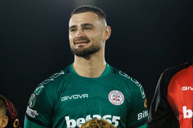 Jaylan Hankins UEFA Konferans Ligi faz maçında Lincoln Red Imps ve Lech Poznan (Maciej Rogowski / Ball Raw Images) takımları arasında görüldü)