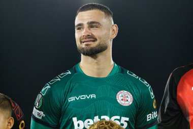 Jaylan Hankins UEFA Konferans Ligi faz maçında Lincoln Red Imps ve Lech Poznan (Maciej Rogowski / Ball Raw Images) takımları arasında görüldü)