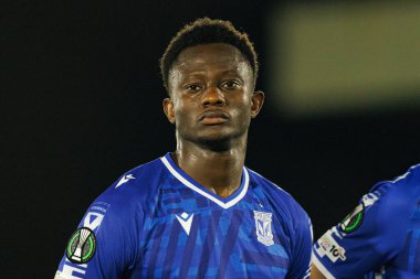 Yannick Agnero, Lincoln Red Imps ve Lech Poznan (Maciej Rogowski / Ball Raw Images) takımları arasında oynanan UEFA Konferans Ligi faz maçında görüldü)