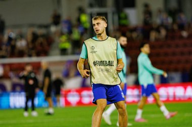Michal Gurgul, Lincoln Red Imps ve Lech Poznan (Maciej Rogowski / Ball Raw Images) takımları arasında oynanan UEFA Konferans Ligi faz oyunu sırasında görüldü)