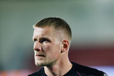 Bartosz Mrozek, Lincoln Red Imps ve Lech Poznan (Maciej Rogowski / Ball Raw Images) takımları arasında oynanan UEFA Konferans Ligi faz maçında görüldü)