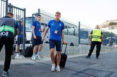 Michal Gurgul, Lincoln Red Imps ve Lech Poznan (Maciej Rogowski / Ball Raw Images) takımları arasında oynanan UEFA Konferans Ligi faz oyunu sırasında görüldü)