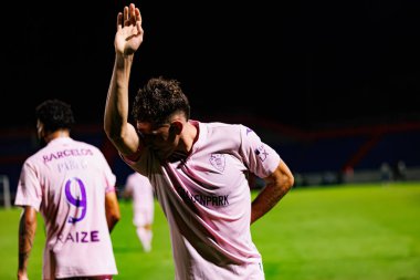  Santi Garcia, Liga Portekiz maçında FC Alverca ve Gil Vicente FC (Maciej Rogowski / Ball Raw Images) takımları arasında gol attıktan sonra kutlama yaparken görüldü.)