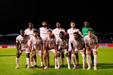 Gil Vicente takımı Liga Portekiz maçı sırasında FC Alverca ve Gil Vicente FC (Maciej Rogowski / Ball Raw Images) takımları arasında görüldü.)