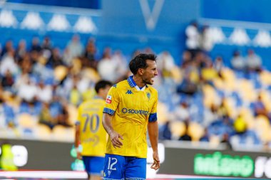 Joao Carvalho, Liga Portekiz maçı sırasında Estoril Praia ve CD Nacional takımları arasında Estadio Antonio Coimbra da Mota 'da görüldü (Maciej Rogowski / Ball Raw Images)