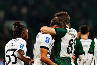 Giorgos Vagiannidis ve Fotis Ioannidis, Estadio Jose Alvalade 'de (Maciej Rogowski / Ball Raw Images) Sporting CP ve Alverca FC takımları arasında oynanan çeyrek final maçında gol attıktan sonra kutlama yaparken görüldü.)