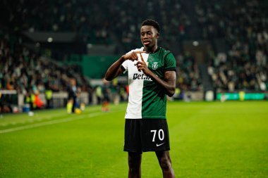 Salvador Blopa, Estadio Jose Alvalade 'de (Maciej Rogowski / Ball Raw Images) Sporting CP ve Alverca FC takımları arasında oynanan çeyrek final maçında attığı golü kutlarken görülüyor.)