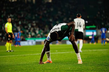 Salvador Blopa, Estadio Jose Alvalade 'de (Maciej Rogowski / Ball Raw Images) Sporting CP ve Alverca FC takımları arasında oynanan çeyrek final maçında attığı golü kutlarken görülüyor.)