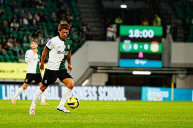 Hidemasa Morita, Taca Da Liga çeyrek final maçında Estadio Jose Alvalade 'deki Sporting CP ve Alverca FC takımları arasında görüldü (Maciej Rogowski / Ball Raw Images)