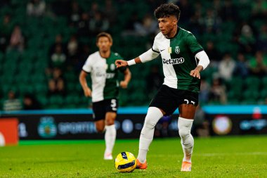 Alisson Santos, Taca Da Liga çeyrek final maçında Estadio Jose Alvalade 'deki Sporting CP ve Alverca FC takımları arasında görüldü (Maciej Rogowski / Ball Raw Images)
