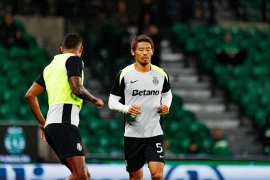 Hidemasa Morita, Taca Da Liga çeyrek final maçında Estadio Jose Alvalade 'deki Sporting CP ve Alverca FC takımları arasında görüldü (Maciej Rogowski / Ball Raw Images)