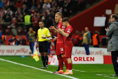 Adam Buksa ve Filip Rozga, 2026 Dünya Kupası eleme maçında Polonya ve Hollanda milli takımları arasında görüldü (Maciej Rogowski / Ball Raw Images)