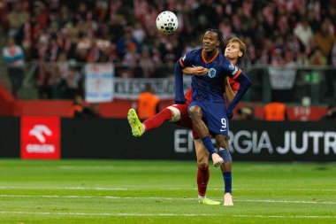 Emanuel Emegha ve Jan Ziolkowski, 2026 Dünya Kupası eleme maçında Polonya ve Hollanda milli takımları arasında görüldü (Maciej Rogowski / Ball Raw Images)