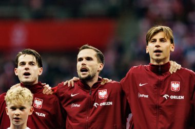 Jakub Kaminski, Tomasz Kedziora ve Jan Ziolkowski, 2026 Dünya Kupası eleme maçında Polonya ve Hollanda milli takımları (Maciej Rogowski / Ball Raw Images)