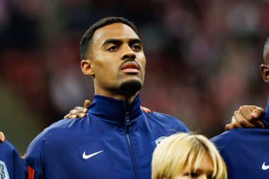 Ryan Gravenberch, 2026 Dünya Kupası eleme maçında Polonya ve Hollanda milli takımları arasında görüldü (Maciej Rogowski / Ball Raw Images)