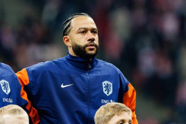 Memphis Depay, 2026 Dünya Kupası eleme maçında Polonya ve Hollanda milli takımları arasında görüldü (Maciej Rogowski / Ball Raw Images)