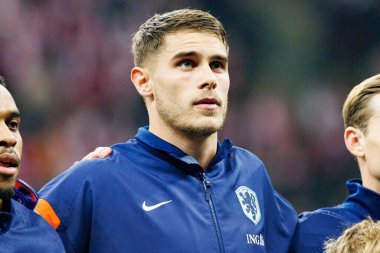 Micky van de Ven, 2026 Dünya Kupası eleme maçında Polonya ve Hollanda milli takımları arasında görüldü (Maciej Rogowski / Ball Raw Images)