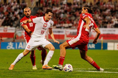 Jakub Kaminski ve Alexander Satariano, 2026 Dünya Kupası eleme maçında Malta ve Polonya milli takımları arasında görüldü (Maciej Rogowski / Ball Raw Images)