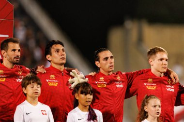 Henry Bonello, Kurt Shaw, Alexander Satariano ve Gabriel Mentz, 2026 Dünya Kupası eleme maçında Malta ve Polonya milli takımları arasında görüldü (Maciej Rogowski / Ball Raw Images)